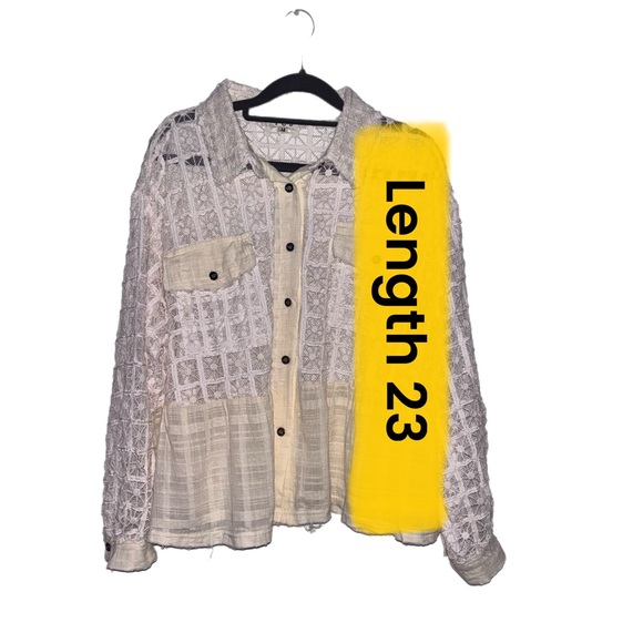 POL Textured Cream and Natural oversized Shacket - Picture 7 of 8